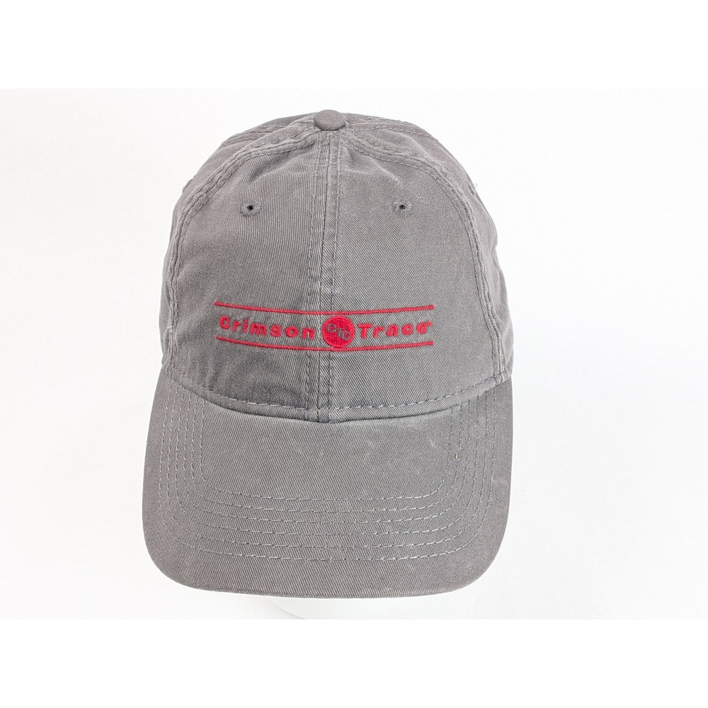 Crimson Trace Baseball Cap Gray Red Logo Adjustable One Size Fits All Cotton